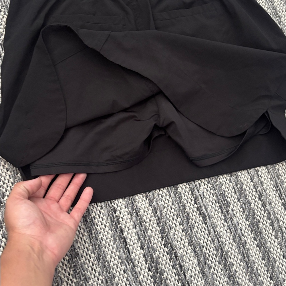 Black Mini Skort with Zipper Pockets - Picture 6 of 6